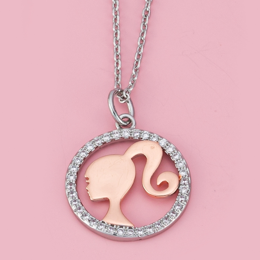Barbie Silhouette Necklace, Charmed Aroma Barbie Collection